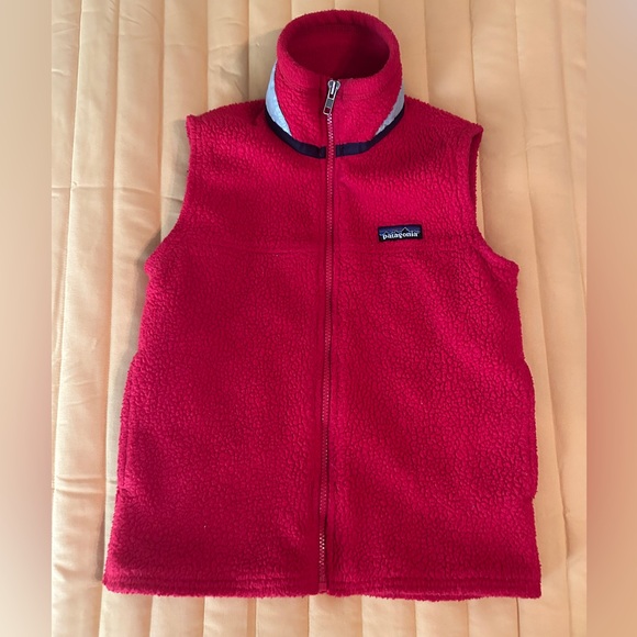 Kids Patagonia Red Fleece Vest size 8 - Picture 1 of 6